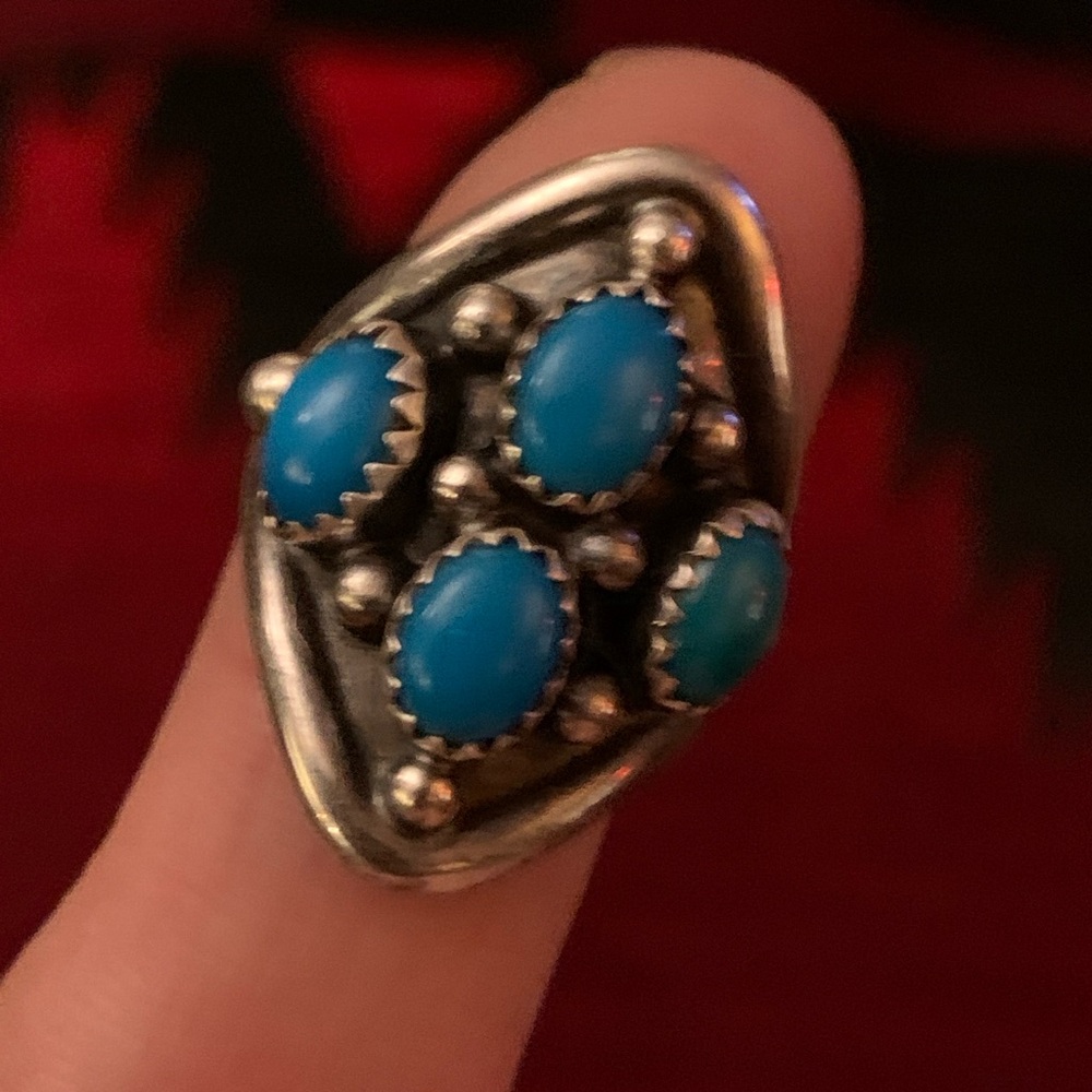 Native 4 Stone Turquoise Ring - image 1